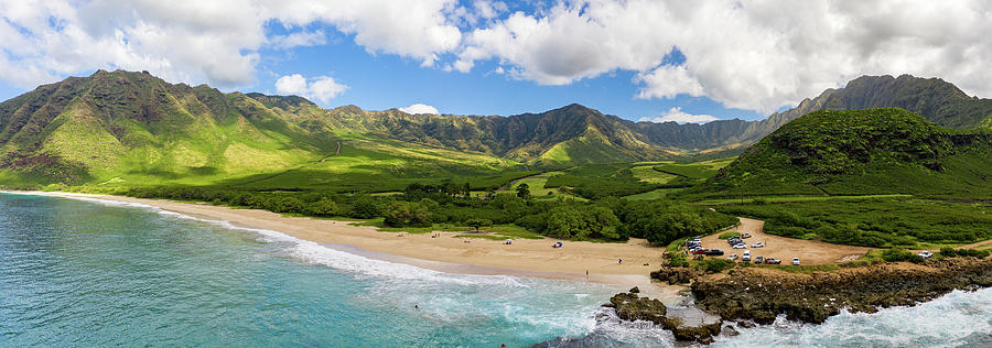Makua beach and valley on Oahu Photograph by Steven Heap