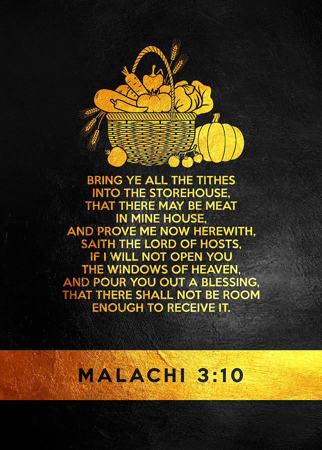 Malachi 3 10 Bible Verse Wall Art Digital Art by Bible Verse