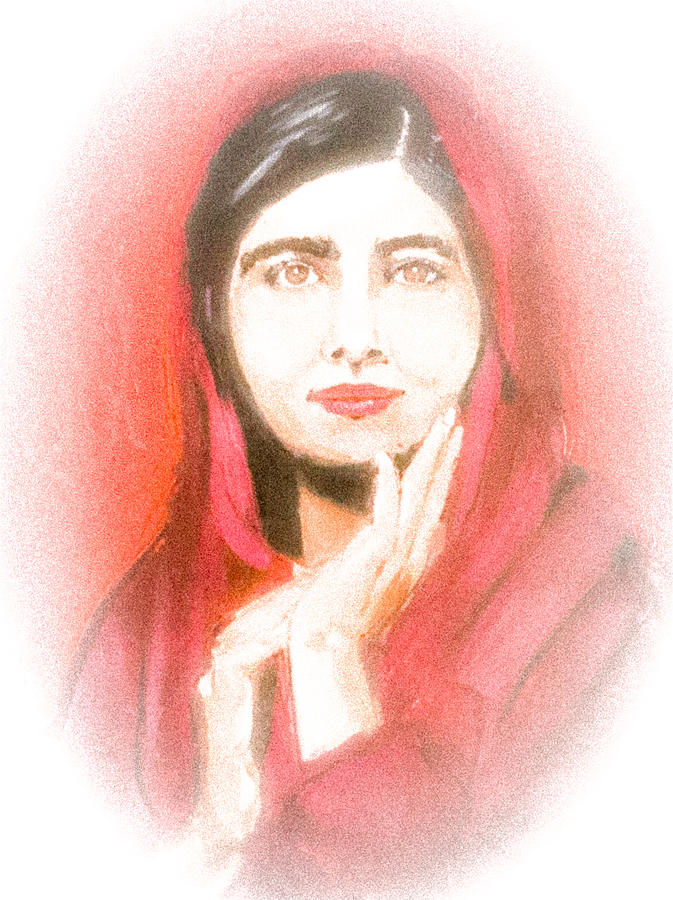 Malala- light Mixed Media by Eileen Backman