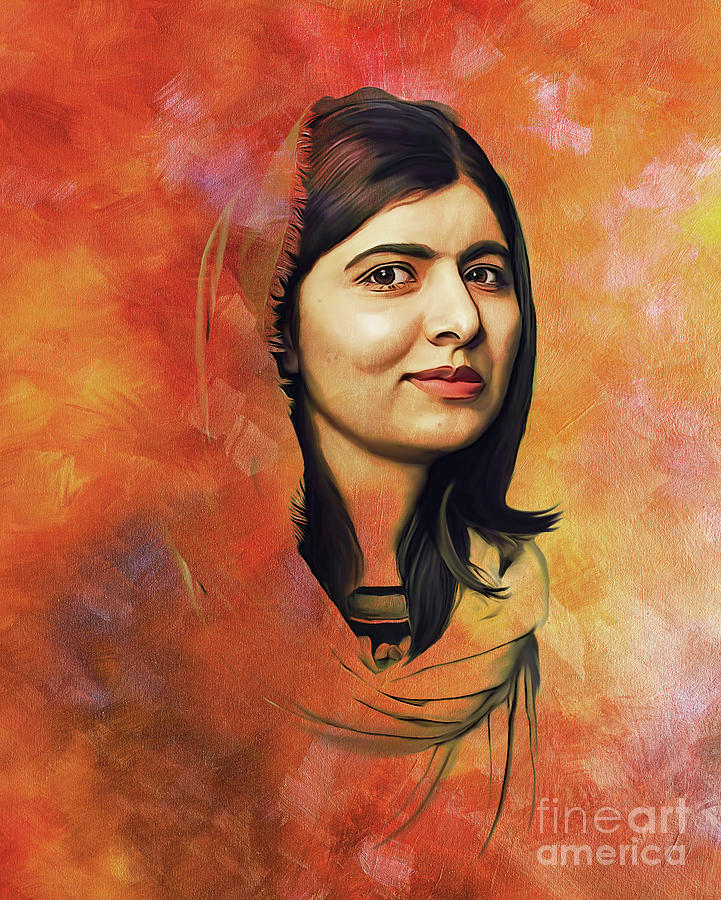 Malala Yousufzai Pakistani Girl  Painting by Gull G