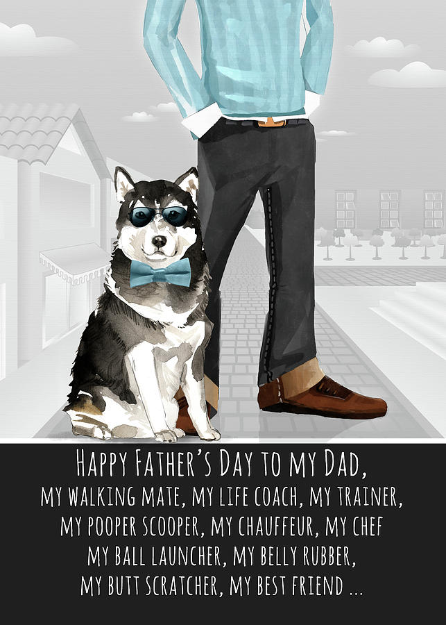 Malamute from the Dog Fathers Day Funny Dog Breed Specific Digital Art by Doreen Erhardt