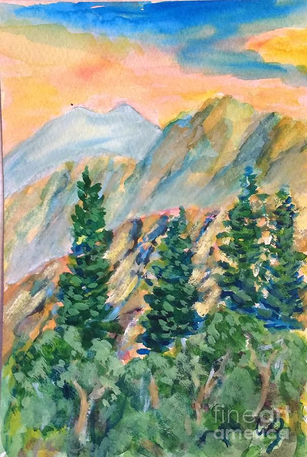 Malans Peak Midday Painting by Walt Brodis
