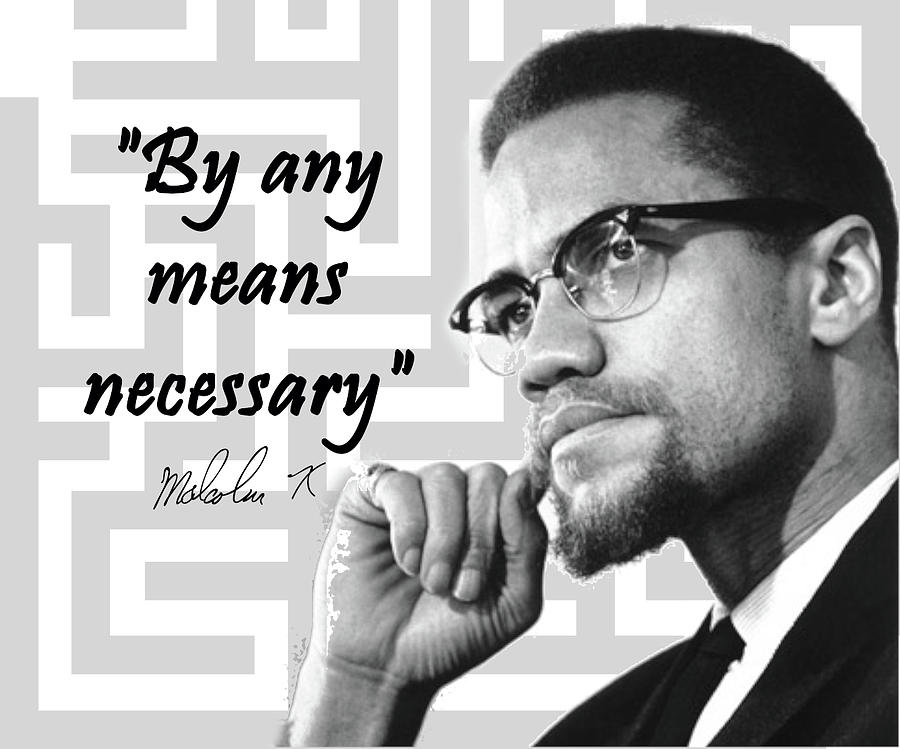 Malcolm X, any means Digital Art by Maria Aduke Alabi