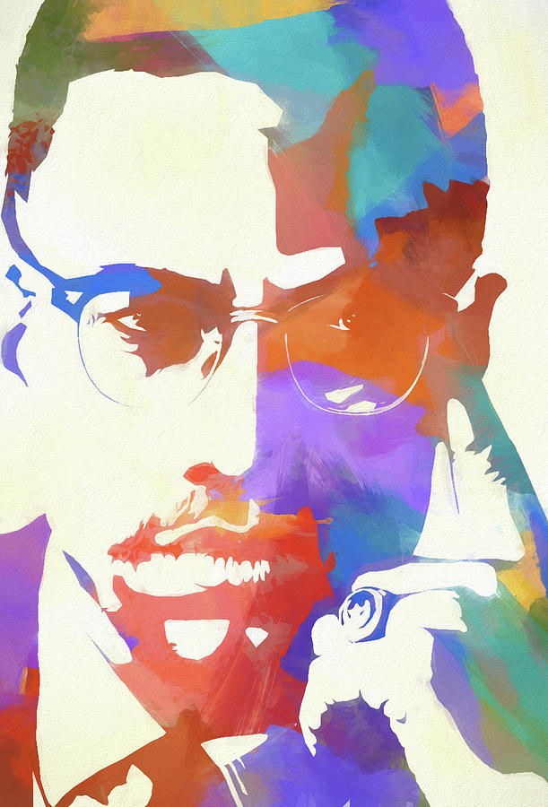 Martin Luther King Jr Painting - Malcolm X by Dan Sproul