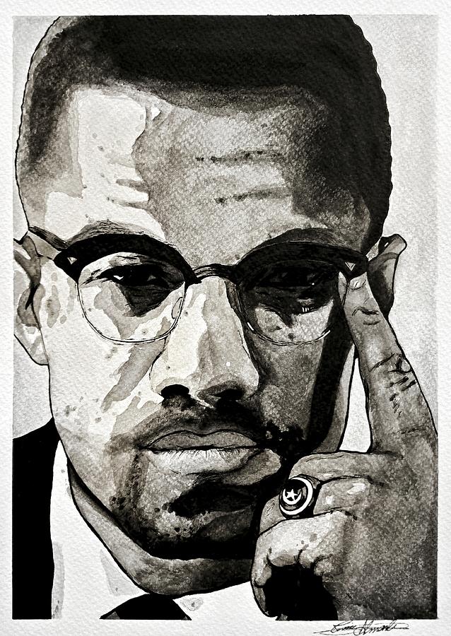 Malcolm X.. Painting by E Ay