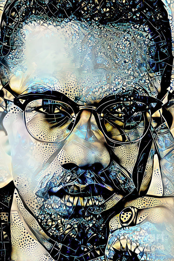Malcolm X in Surreal Abstract Colors 20210210 Photograph by Wingsdomain Art and Photography