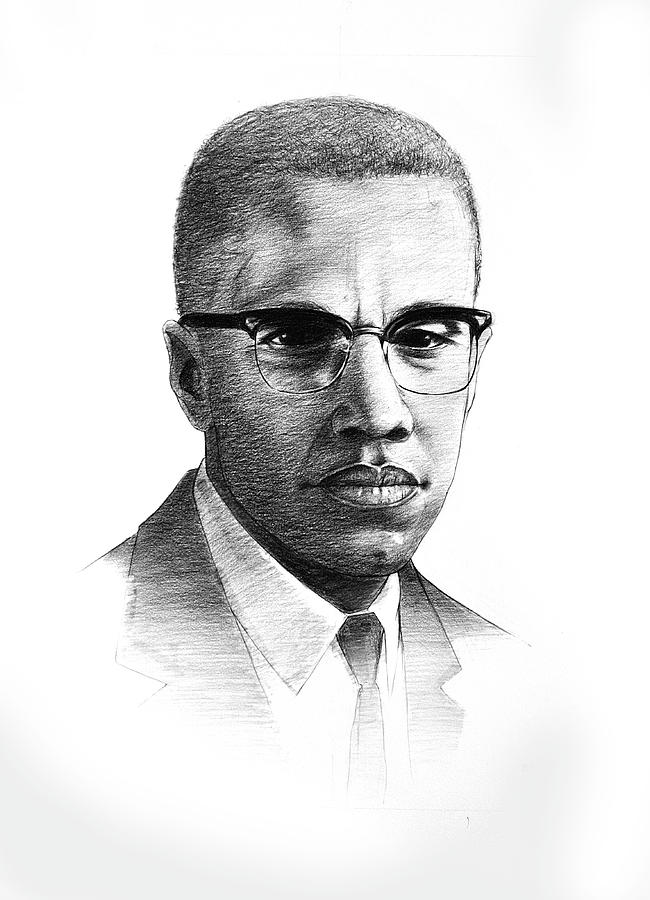 Malcolm X Drawing by Neal Brooks - Fine Art America