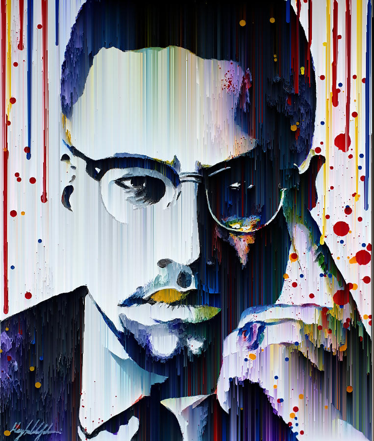 Malcolm X - PIXEL INTERPOLATE Digital Art by Themayart