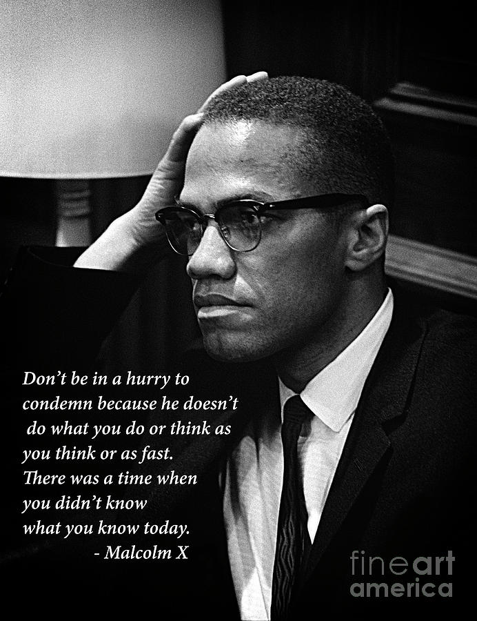 Malcolm X - Quote II Photograph by Doc Braham