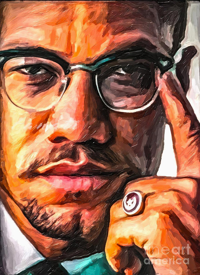 Malcolm X Painting by Tawana Davis | Fine Art America