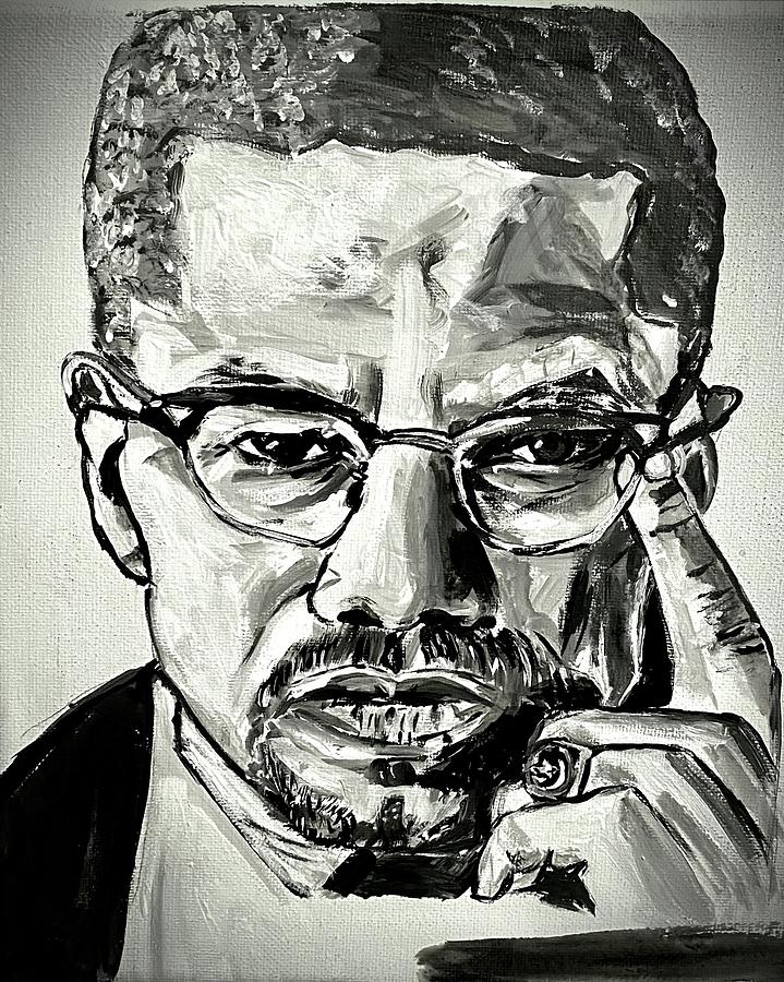 Malcom X Painting by Shemika Bussey