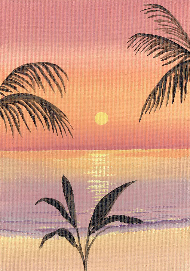 Maldives Sunset Painting by Elizabeth Lock
