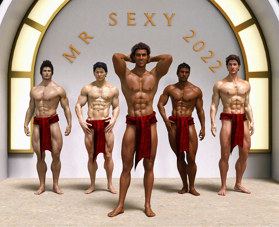 Male Beauty Pageant Contestants Digital Art