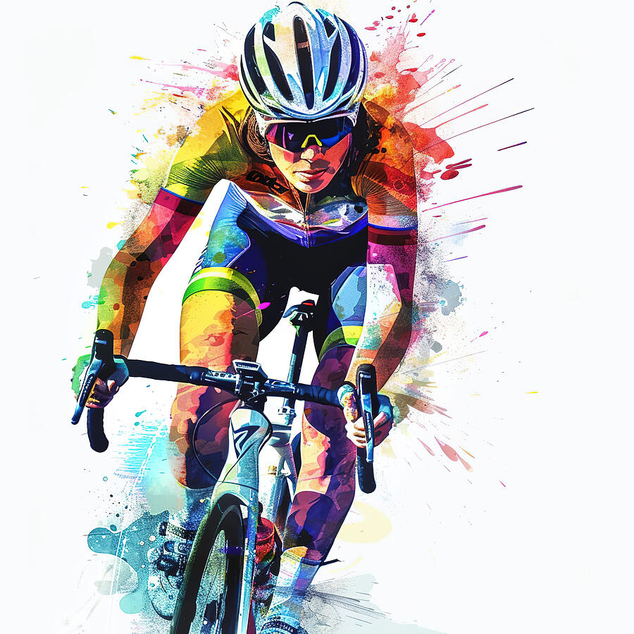 Male Bicylist Digital Art by Athena Mckinzie