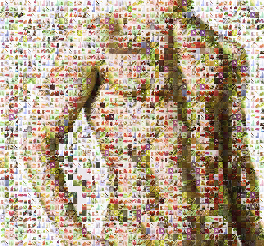 Male body made out of healthy food imagery Photograph by Thomas Northcut
