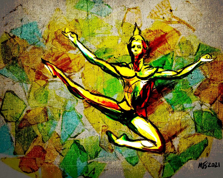Male Dancer Mosaic Digital Art by Michael Kallstrom