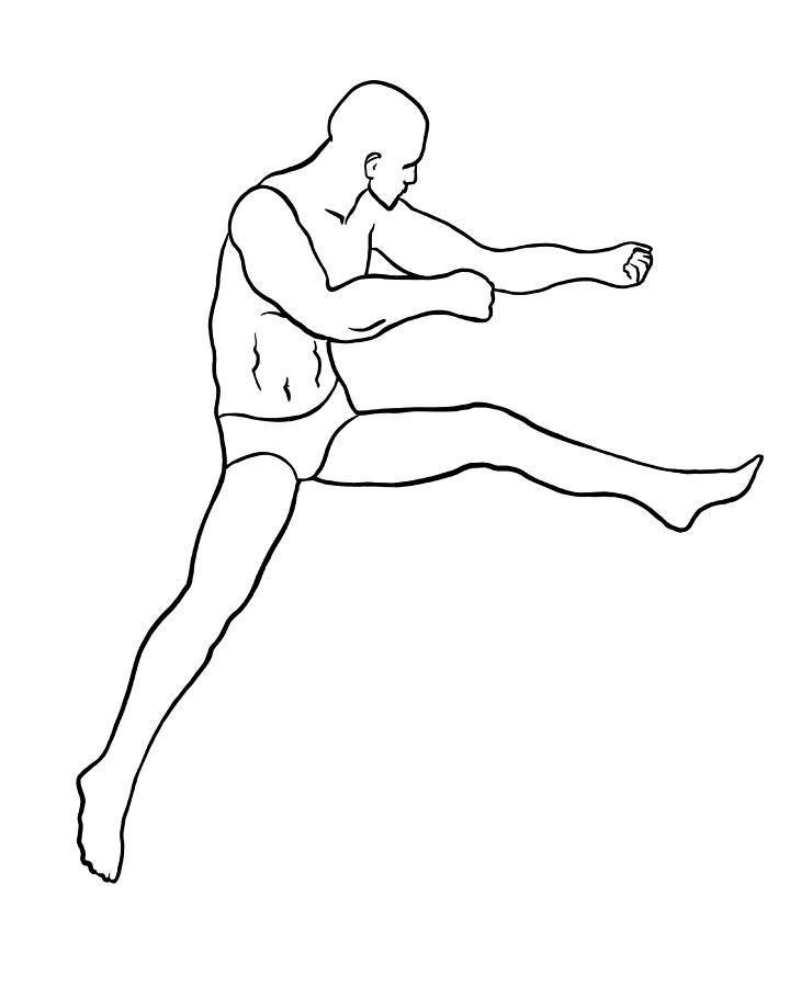 Male Figure Jumping Mixed Media by Masha Batkova