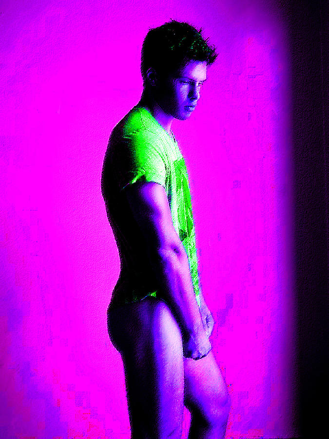 Male  Nude - T-Shirt - Ver. 2 Digital Art by William Meemken