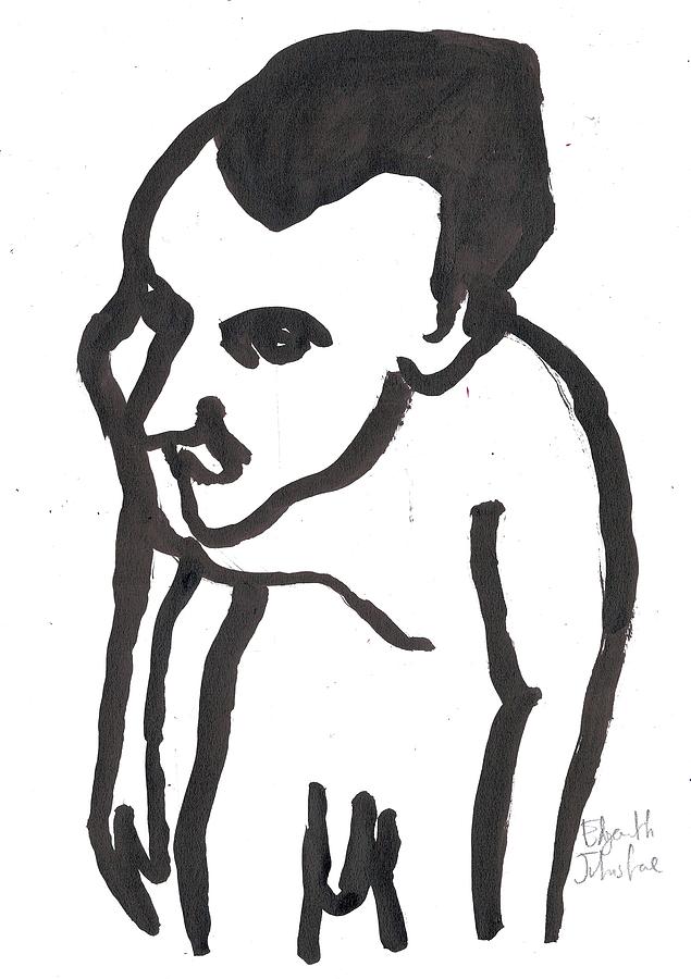 Male Nude in Black Ink 4 Painting by Edgeworth Johnstone