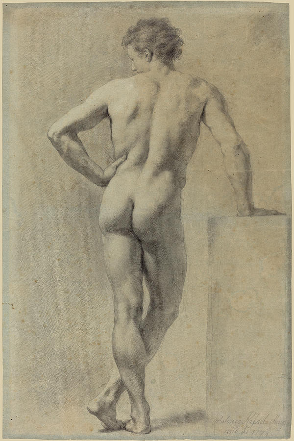 Male Nude Study Drawing by Anton Raphael Mengs
