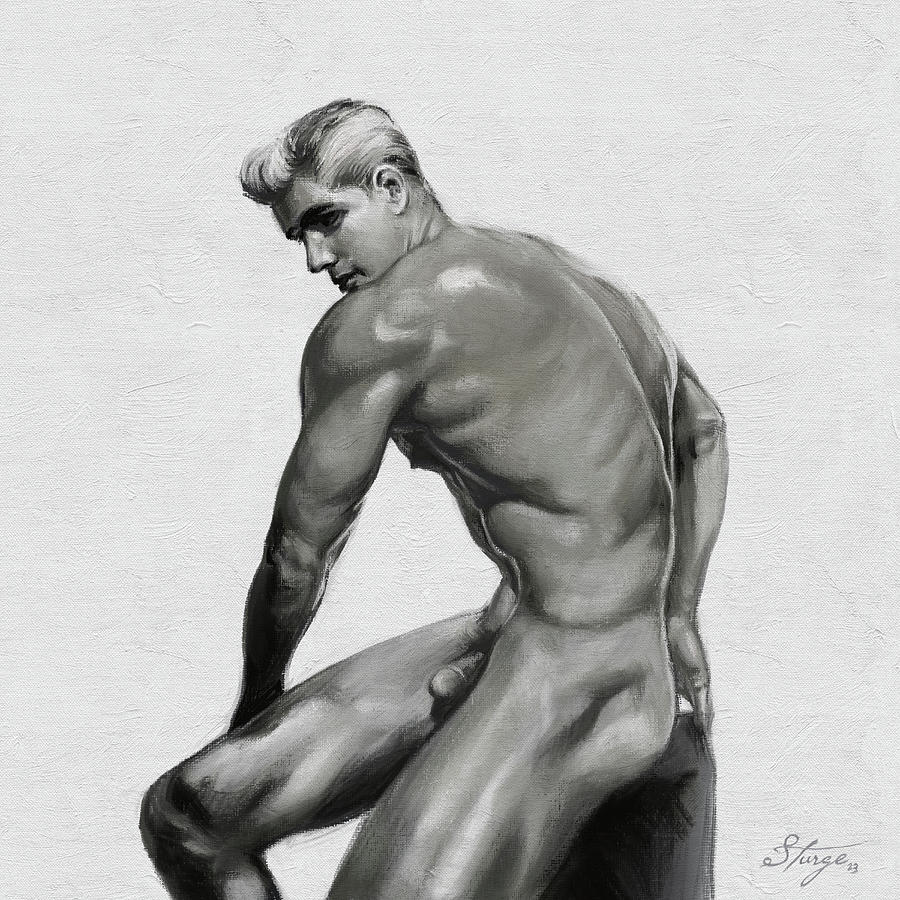Male nude study Digital Art by Simon Sturge