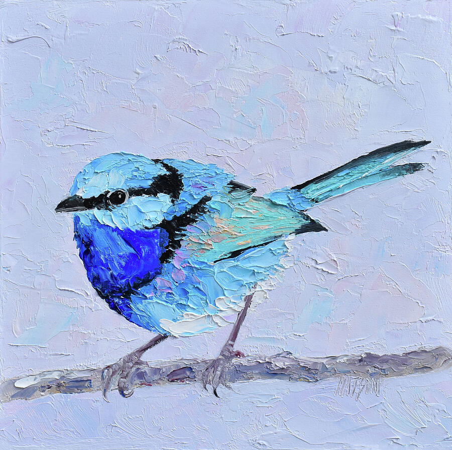 Male Splendid Fairy Wren Painting by Jan Matson Male Splendid Fairy Wren Painting by Jan Matson