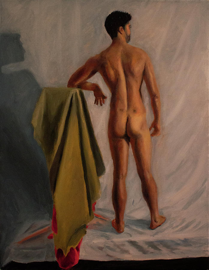 Male Standing Nude Back Painting