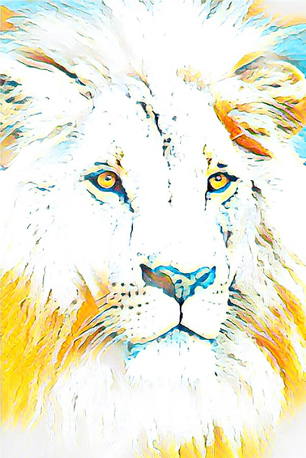 White Lion Digital Art by La Moon Art - Fine Art America