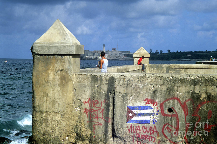 Malecon Graffiti Havana Cuba Photograph by James Brunker