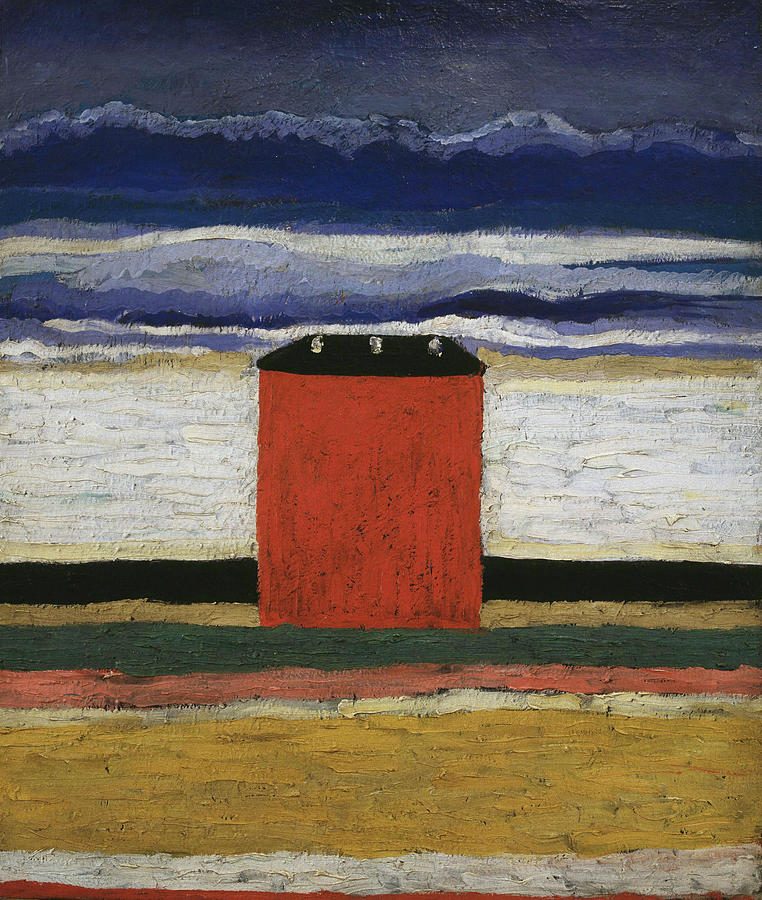 Malevich, Kazimir. Russian Painter. 1878 - 1935. red House Oil On Canvas, Year 1932. Russian St... Painting by Album