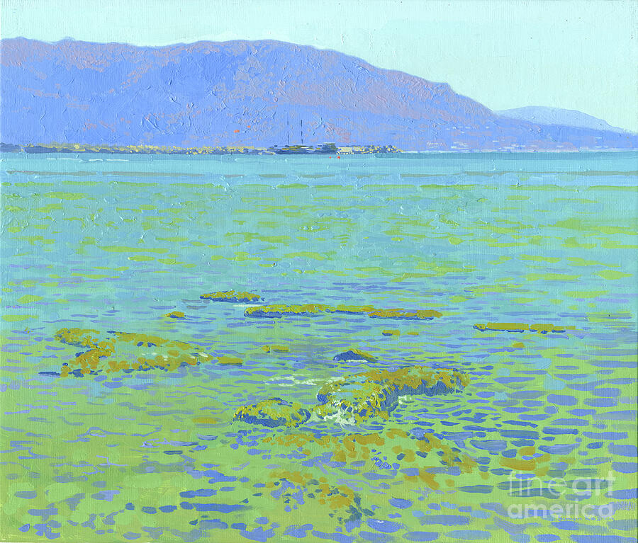 Mountain Painting - Malia Bay at Noon by Simon Kozhin