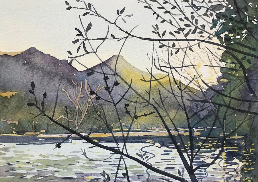 March Sunset - Malibou Lake Painting