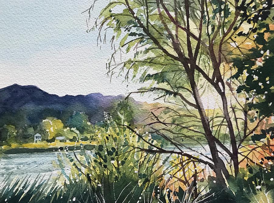 Malibou Lake Painting - Fall - Malibou Lake  by Luisa Millicent