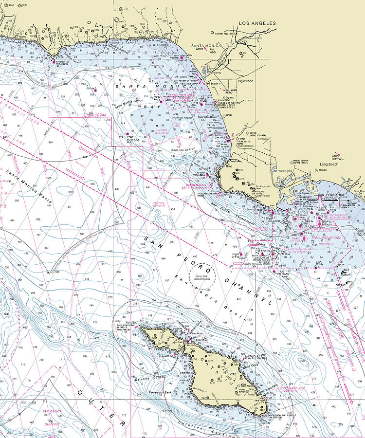 Malibu Catalina California Nautical Chart Digital Art by Sea Koast ...