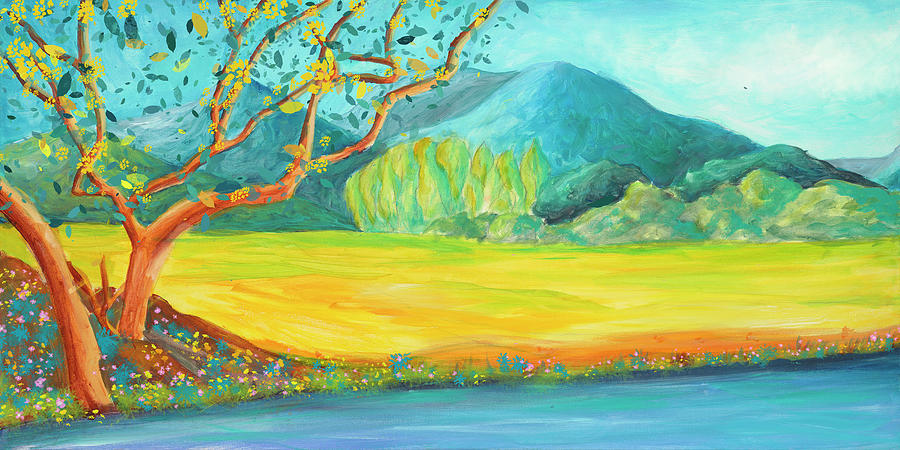 Malibu Creek Diptych A Painting by Valerie Graniou-Cook