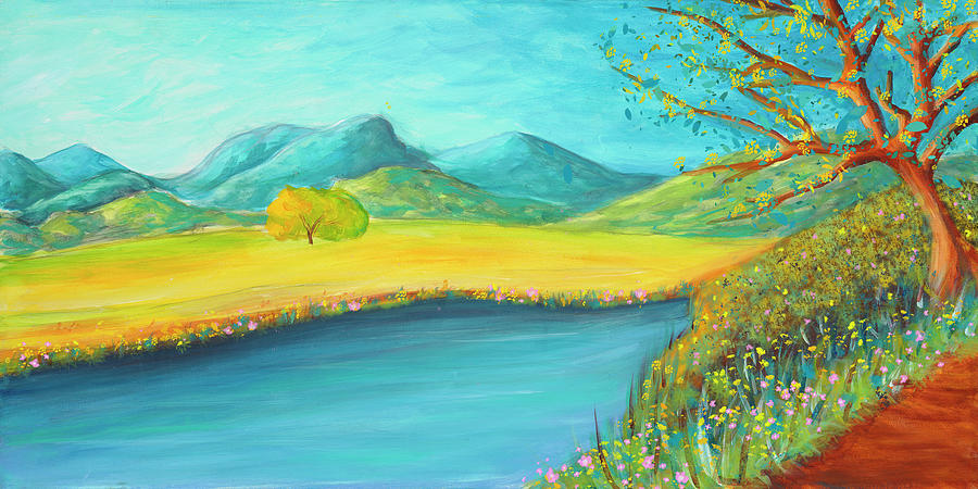 Malibu Creek Diptych B Painting by Valerie Graniou-Cook