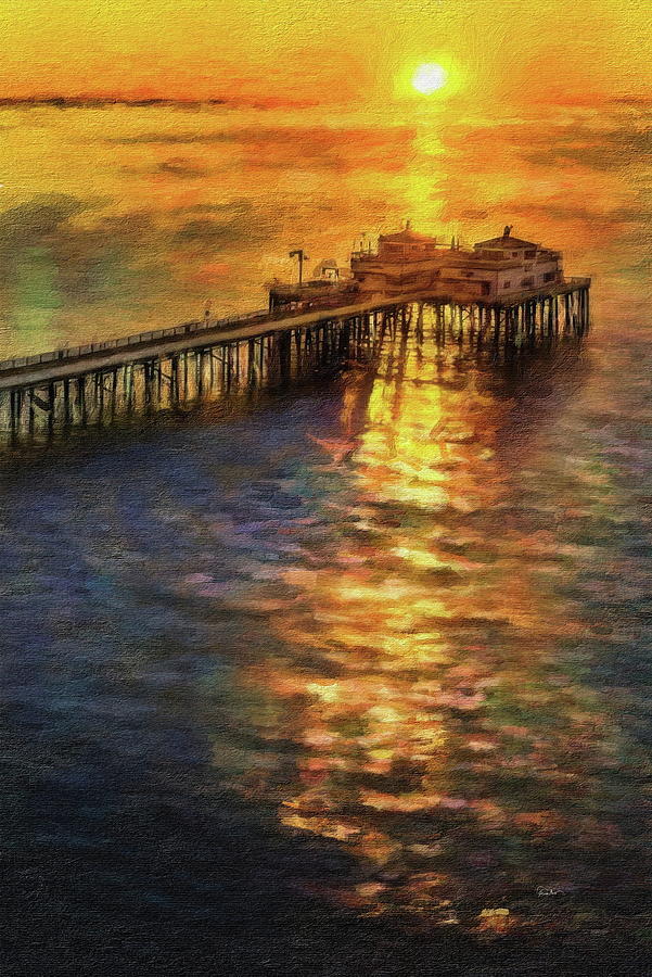 Malibu Pier at Sunset Digital Art by Russ Harris