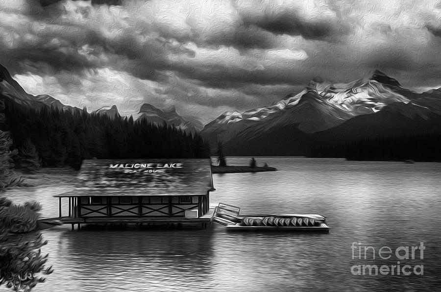 Maligne Lake Boat House Jasper National Park Photograph by Bob Christopher