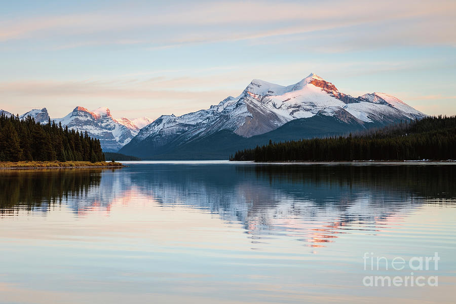 Maligne lake sunset, Jasper National Park, Canada Photograph by Matteo Colombo