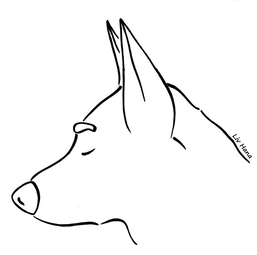 Malinois silhouette outline Poster girl Painting by Harris Clarke - Pixels