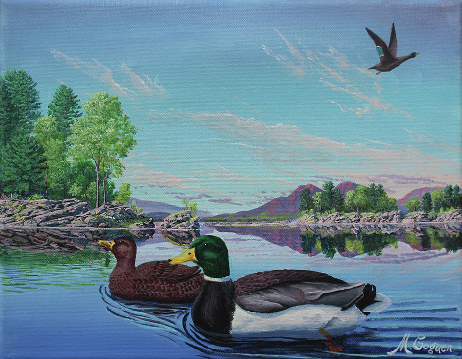 Mallard Ducks Painting by Michael Goguen