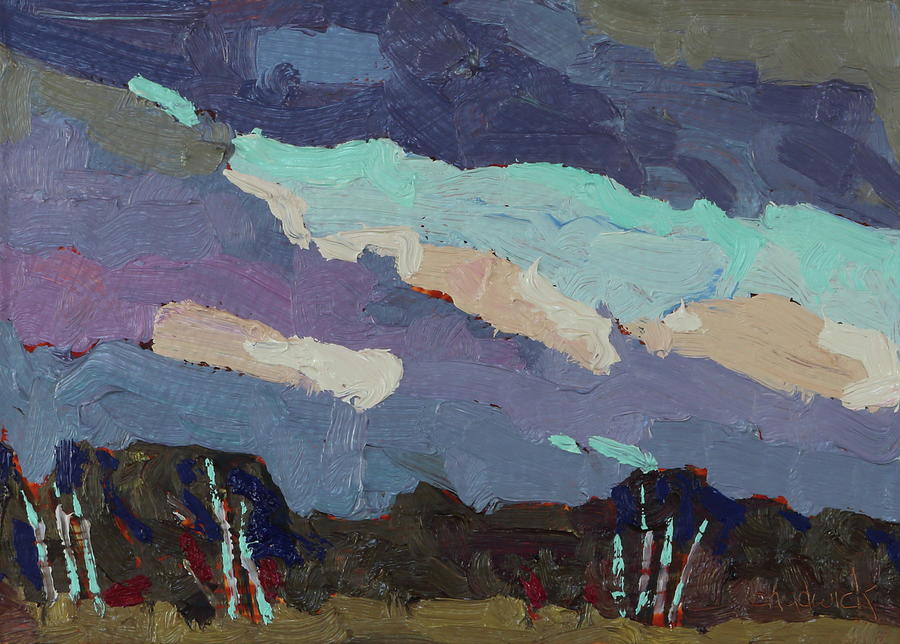 Fall Painting - Mallorytown Cloud Streets by Phil Chadwick