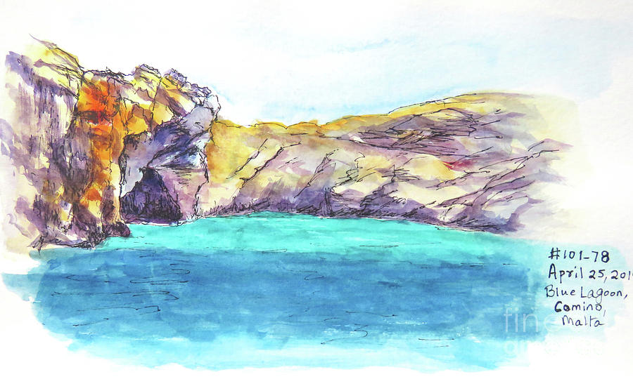 Malta - Blue Lagoon Painting by Vanajas Fine-Art