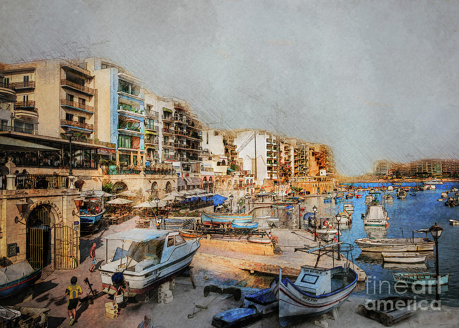 Malta City Landscape #malta Painting