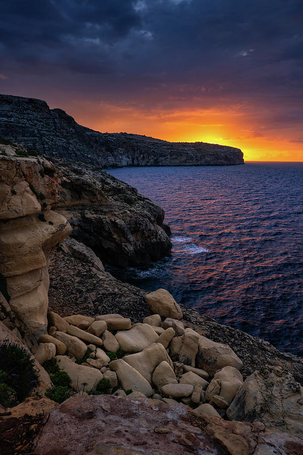 Malta Sea Coast at Sunrise Photograph by Artur Bogacki