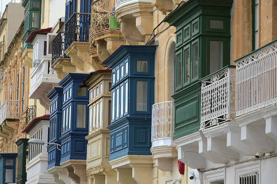 Maltese Balconies in Valletta Photograph by Sean Hannon