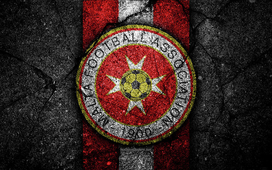 Maltese football team 4k emblem UEFA Europe football asphalt texture ...