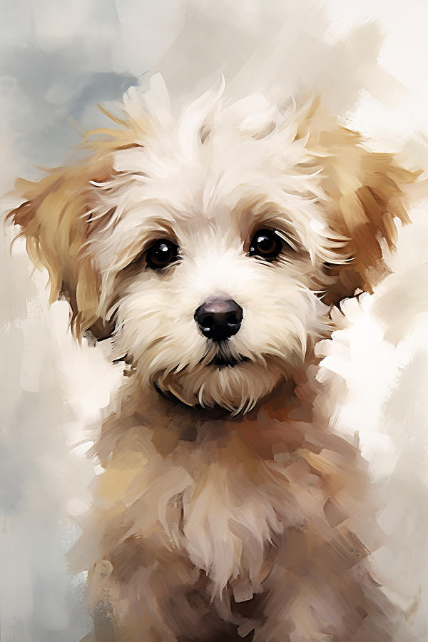 Maltese Puppy Painting by Land of Dreams - Fine Art America