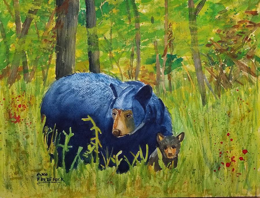 Mama Bear Painting by Ann Frederick