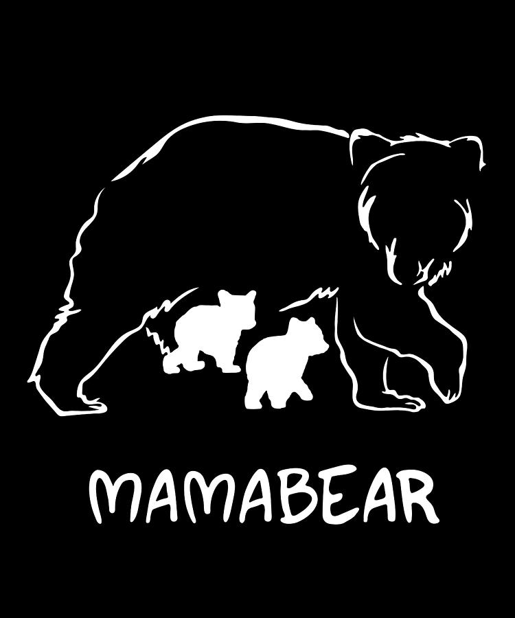 Mothers Day Gifts Mama Bear With 2 Cubs Cute Flower Circle Shirt